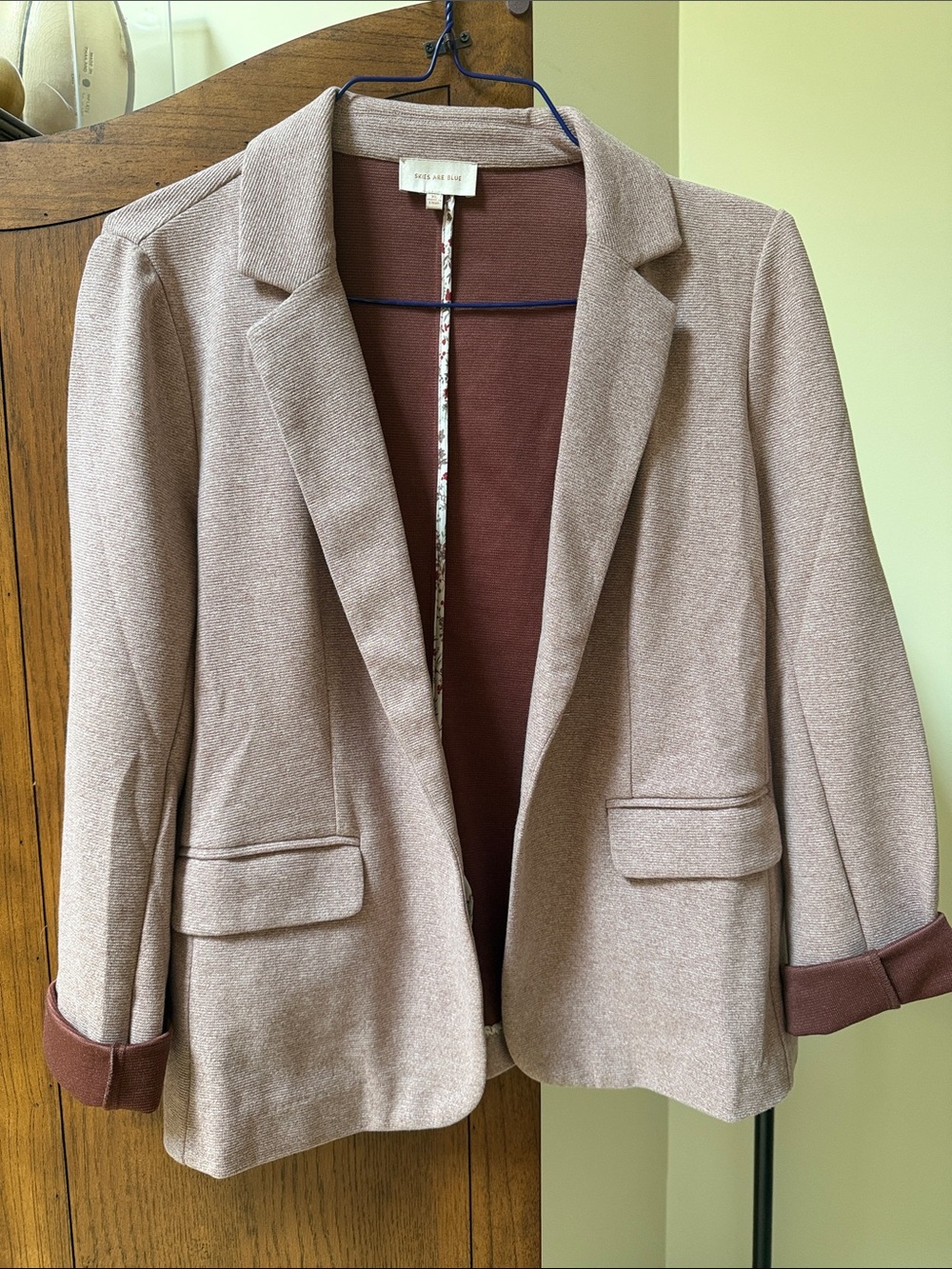 Skies are Blue Celia Textured Knit Blazer. XL